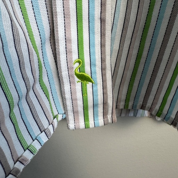 TailorByrd Men's L Multicolor Striped‎ Long Sleeve Casual Dress Shirt Flip Cuff - Picture 5 of 14